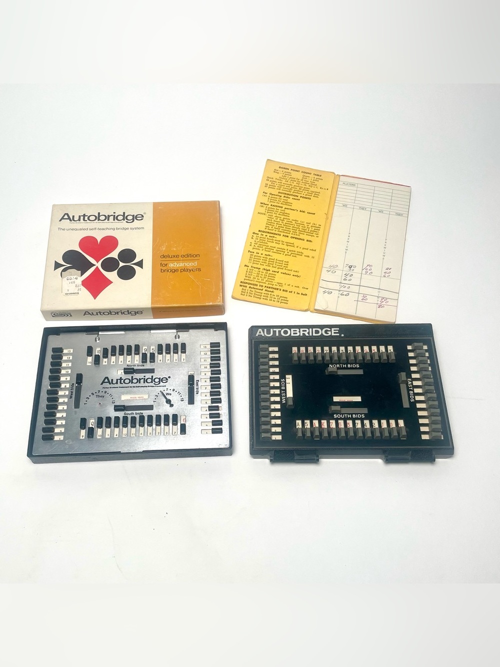 Vintage Autobridge Deluxe Card Game Lot Of 2 Mechanical Boards Parker Bros Goren